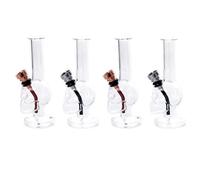 HIBRON Mini Bong de Vidrio Forma Calavera, Pipa de Agua de, Mini Cachimba de Vidrio, Bong de Cristal Compacto y Sofisticado para una Experiencia de Calidad (Pequeño, 4, unidad)