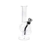 HIBRON Mini Bong de Vidrio Forma Calavera, Pipa de Agua de Vidrio, Mini Cachimba, Bong de Cristal Compacto y Sofisticado para una Experiencia de Calidad (1 unidad)