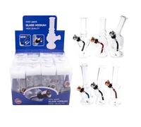 HIBRON Mini Bong de Vidrio, Pipa de Agua, Mini Cachimba, Bong de Cristal Compacto y Sofisticado para una Experiencia de Fumar Incomparable (Pequeño, 12)