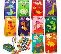 Hibucuo 30 bolsas de regalo de dinosaurio bolsas de papel candybar, bolsas de regalo coloridas, papel para obsequios de cumpleaños infantiles, bodas, fiestas, celebraciones, 240 x 130 x 80 mm