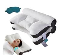 Hicaly - Almohada ergonómica para mejorar el sueño, apoyo cervical, cómoda, almohada de plumón de ganso, suave y no colapsable, almohada cervical para aliviar el dolor de cuello y hombros (2 unidades