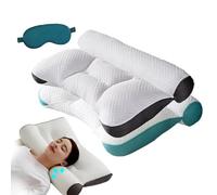 Hicaly - Almohada ergonómica para mejorar el sueño, apoyo cervical, cómoda, almohada de plumón de ganso, suave y no se pliega, almohada cervical para el cuello y el hombro para aliviar el dolor de