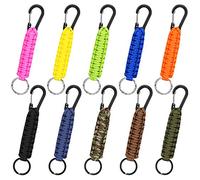 Hicarer 10 Llaveros de Paracord de Liberación Rápida Gancho Clip con Anillo de Utilidad Cordón Trenzado Llavero de Cordón de Paracaídas Resistente para Exteriores Deportes (Color Fresco)