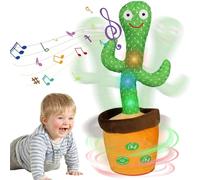 HICAS Cactus Bailarin Repite Español,Iluminación y Grabación,Juguete Cactus Educativo Interactivo,120 Canciones,Control de Volumen,Regalos Divertidos para Niños y Decoración