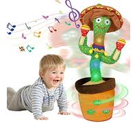 HICAS Cactus Bailarin Repite Español,Iluminación y Grabación,Juguete Cactus Educativo Interactivo,120 Canciones,Control de Volumen,Regalos Divertidos para Niños y Decoración