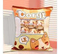 HICAS Linda Almohada de Bocadillo Relleno de Juguetes de Animales, Kawaii Lindo cojín de muñeca de Peluche, pudín Decorativo Desmontable Gatito Gato muñecas Creativo Juguete