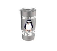 Hice los cálculos y aún así elegí a Penguin Funny Math Professor Vaso térmico de acero inoxidable de doble pared