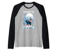 Hice una Pausa en mi Anime para Estar aquí, Esto es Mejor ser Bueno - Otaku Camiseta Manga Raglan
