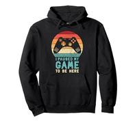 Hice una Pausa en mi Juego para Estar aquí, diseño Retro para Jugadores Vintage Sudadera con Capucha