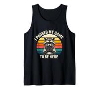 Hice una Pausa en mi Juego para Estar aquí Funny Gamer Raccoon Vintage Camiseta sin Mangas