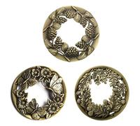 Hicello 3 piezas de tapa de vela de bronce antiguo | Decoración de vela de metal que ayuda a que los tarros de vela se quemen uniformemente | Accesorio para velas | Tapa de vela Illuma para vela