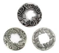 Hicello 3 piezas de tapa de vela de plata envejecida | Decoración de vela de metal que ayuda a que los tarros de vela se quemen uniformemente | Accesorio para velas | Tapa de vela Illuma para tarro de