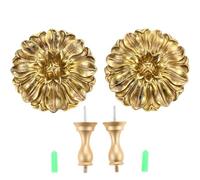 Hicello Par de alzapaños de cortina, soportes de cortina de margaritas, soporte de alzapaños de cortina vintage, ganchos de pared antiguos, soporte de cortina de estilo francés, color dorado