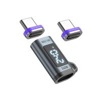HiCHN Pantalla digital PD 240 W 40 Gbps 24 pines adaptador magnético USB C con todas las funciones, carga USB C de protocolo completo y transmisión de datos USB 4.0, video 8K para smartphone, portátil