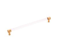 Hickory Hardware 1 Pack Solid Core Kitchen Cabinet Pulls, Luxury Cabinet Handles, Hardware for Doors & Dresser Drawers, 12 Inch Hole Center, Crysacrylic with Brushed Golden Brass, Midway Collection