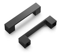 Hickory Hardware Basics Collection Pull de 3 pulgadas centro a centro acabado negro mate (paquete de 10)