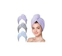 Hicober Microfiber Hair Towel 3 Packs Hair Turbans for Wet Hair Dryi