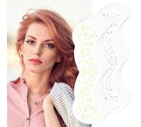 Hicohand flash pecas tatuaje facial, 10 156mm * 45mm / 6.14in * 1.77in Metal dorado facial transferencia temporal flash falso tatuaje como Día de la niña