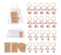 HICOHAND Llavero con diseño de caballito de mar de concha, 20 llaveros con temática oceánica para colgar adornos, divertidos llaveros de estrella de mar para llaves de coche, recuerdos de fiesta en la