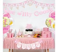 HICOHAND One Silly Goose - Decoración de cumpleaños, 1 juego de guirnalda de ganso rosa para primer cumpleaños, decoración con globos, decoración de tartas, suministros de fiesta para niñas