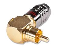 HICON Conectores Enchufe Rca Cromado 90°Ángulo Máximo 7,0mm Ø HI-CMA01-RED