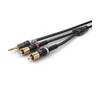Hicon HBP-3SC2-0600 - Cable de audio (1 conector jack de 3,5 mm y 2 conectores RCA, 6 m), color negro