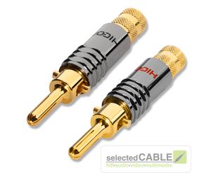 HICON HI-BM08 Conector Banana Hasta 7mm Chapado en Oro Real 2er Kit Blk Red