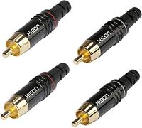 Hicon HI-CM06 HI-CM06 - Juego de 4 conectores RCA (2 NTL y 2 conectores RED RCA), color blanco