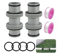hicoosee Adaptador Manguera Piscina 38mm, 2 Piezas Conector Recto de Manguera Ø 38mm, Conectores para Bomba de Filtro de Arena Compatible con Intex Bestway Coleman