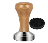 hicoosee Café Tamper, 58mm Tamper de Acero Inoxidable para Café Exprés Prensador para Café Base Plana