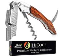 HiCoup - Sacacorchos todo en uno de clase profesional, madera de Sándalo, abrebotellas y cortador de foil, la opción preferida de los sommeliers de todo el mundo