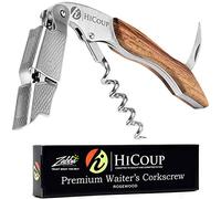 HiCoup - Sacacorchos todo en uno de clase profesional, Palo de rosa, abrebotellas y cortador de foil, la opción preferida de los sommeliers de todo el mundo