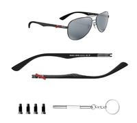 HiCycle2 Brazos de repuesto para gafas de sol Ray Ban RB8313 Sungalsses Temple Arms de fibra de carbono 8313M kit de reparación de gafas (gris)