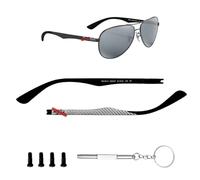 HiCycle2 Brazos de repuesto para gafas de sol Ray Ban RB8313 Sungalsses Temple Arms de fibra de carbono 8313M kit de reparación de gafas (negro)