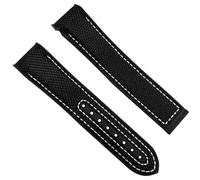 HiCycle2 Correa de goma de nailon para Omega Seamaster 300 Planet, color negro, 22 mm