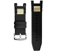 HiCycle2 Correa de reloj de silicona de repuesto para Invicta Subaqua Noma 6043 5511 5512 Noma III 13921, 10106, 18526, color negro con hebilla (dorado)