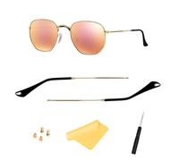 HiCycle2 Gafas de sol templo brazos reemplazo para gafas de sol Ray-Ban RB3548N RB3447 RB3547N RB3647N, Titanio y negro