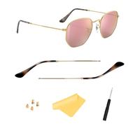 HiCycle2 Lentes de sol de repuesto para lentes de sol Ray-Ban RB3548N RB3447 RB3547N RB3647N, Dorado y marrón dorado