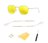 HiCycle2 Lentes de sol de repuesto para lentes de sol Ray-Ban RB3548N RB3447 RB3547N RB3647N, Dorado y transparente