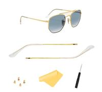 HiCycle2 Lentes de sol de repuesto para Ray Bay RB3689 RB3449 RB1969 RB1972 RB1971 RB3648M RB3648 RB3597 RB3764 RB3697 RB3561 Sungalsses 4 piezas de tela de tornillos, Dorado y transparente, 145mm