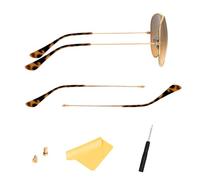 HiCycle2 Puntas de repuesto para patillas de brazo para kit de reparación de lentes de sol RB3025, Brazos de patillas (dorados) + puntas de patillas (ámbar)