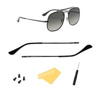 HiCycle2 Reemplazo de brazo Temple Tips para brazo Temple RB3561 Original Temple Replacement Varilla RB3561 Sungalsses Destornillador 4pcs Paño de tornillo (negro y negro)