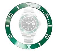 HiCycle2 Reemplazo de inserción de bisel de cerámica para bisel de reloj Rolex Submariner 116610 116613 116618 114060, verde, 38mm x 30.5mm