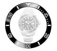 HiCycle2 Reemplazo de inserción de bisel de cerámica para bisel de reloj Rolex Submariner 116610 116613 116618 114060, Negro, 38mm x 30.5mm