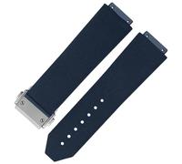 HiCycle2 Reemplazo de la banda de reloj para Big Bang Luna Rossa Correa de goma Correa de reloj 25 * 19 mm (Azul y plata)