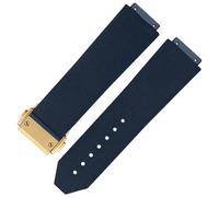 HiCycle2 Reemplazo de la banda de reloj para Big Bang Luna Rossa Correa de goma Correa de reloj 25 * 19 mm (Azul y oro)