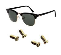 HiCycle2 Tornillos de repuesto para lentes de sol Ray Ban RB3507 RB2716 RB3016 Clubmaster Tornillos de lentes laterales traseros 4 con destornillador 1 (dorado) (anillo de lentes)