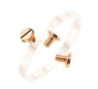 HiCycle2 Tornillos planos de 4,1 mm de repuesto para pulsera Cartier Love, tamaño 16-19, 3 unidades (oro rosa)