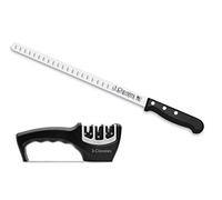 Hidalgo 3 Claveles Cuchillo Jamonero Alveolado 29 cm + afilador 3 Pasos.