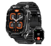 HIDAMEL Reloj Inteligente Hombre GPS Integrado, 40 Días Larga Batería, AMOLED de 1,96" Cuerpo Metálico Smartwatch Hombre Militar, 5 ATM Impermeable con Brújula Altímetro y Llamadas(2 Correas)